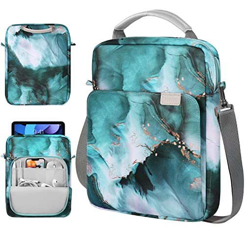 TiMOVO 9-11 Inch Tablet Sleeve Bag Carrying Case with Strap for iPad 11-inch A16 2025, iPad 10th Gen. 10.9"/10.2", iPad Air 11/5th/4th Gen. 10.9", Galaxy Tab A9 Plus 11", Cloud Peacock Blue