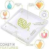 Coastix Photo Coasters Set of 4, Personalized Picture Coasters for Drinks, Modern Square Drink Coasters for Coffee Table Decor, Shatterproof Acrylic Glass Photo Frame Coasters, Home Decor Custom Gifts