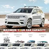 KINGGERI Lockable 220lbs Roof Racks Cross Bars Fit for Jeep Grand Cherokee 2011-2021 with Grooved Side Rails(DO NOT fit for Raised Side Rails), Heavy Duty Anti-Theft Aluminum Rails Crossbars Cargo