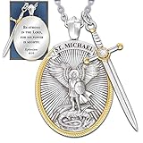 Archangel St. Michael Catholic Patron Steel Viking Pendant Necklace Jewelry Divine Sword Senhield Protection Gift for Men and Women-1PC-Anvirtue