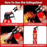 Upgraded 8-in-1 Fire Extinguisher for Home with Wall Mount, 620ml Portable Fire Extinguisher For Vehicle Car Boat House Kitchen Emergency Supplies, Water-Based Solution For A, B, C, K Fire (4 Pack)