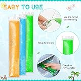 Funtery 1000 Pcs 11" x 2" Disposable Ice Lolly Mold Bags Freezer Tubes with Zip Seals Ice Candy Bags Ice Candy Pouches and 5 Pcs Funnel for Yogurt Sticks Juice Fruit