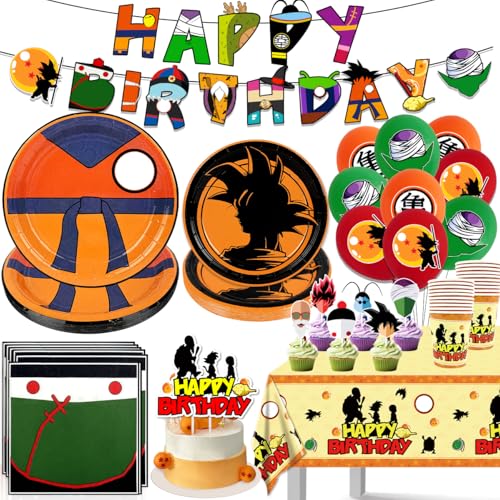 Birthday Party Decorations for Boys Birthday Decorations Includes Plates and Napkins Cups Tablecloth Balloons Happy B-day Banner for Kids Bday Party Supplies