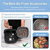 [2 Pack] Silicone Air Fryer Liners Square - Reusable Airfryer Silicone Basket - Easy to Clean Air Fryers Silicone Pot for 5.8 to 8 Qt Large Air Fryer Baking Tray Oven Accessories, 8.5 Inch