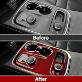 BRMYL Car Gear Shift Panel Decals for 2014-2017 Dodge Durango Accessories Carbon Fiber Interior Stickers, Knob Style