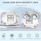 Halunbaby for AirPods Pro 2nd Generation Clear Case Cover with Secure Lock Clip Full Drop Protection,High-Transparent Soft TPU Material and Equiped with Cleaner Kit (White)