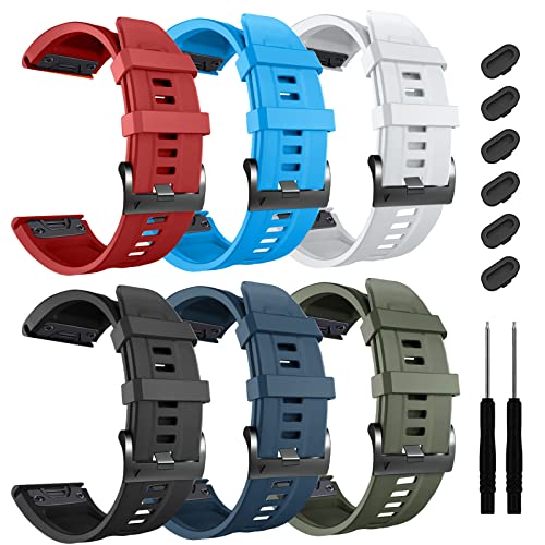 ZPJPPLX 26mm Compatible with Garmin Fenix 8 AMOLED 51mm/7X Pro/6X Pro/7X/6X/5X Plus/5X bands,Silicone watch band for Descent Mk2i MK3i 51mm/Enduro 3/2/epix Pro 51MM/tactix 7 AMOLED/tactix 7 Pro