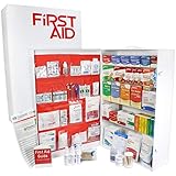 OSHA & ANSI 5 Shelf Industrial First Aid Cabinet with Pocket Liner, 200 Person, 1890 Pieces, 2015 Class A+, Types I & II, Made in USA by Urgent First Aid™ with extra content & NEW ANSI First Aid Guide