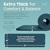 Retrospec Solana Yoga Mat 1" Thick w/Nylon Strap for Men & Women - Non Slip Exercise Mat for Home Yoga, Pilates, Stretching, Floor & Fitness Workouts - Ocean Blue