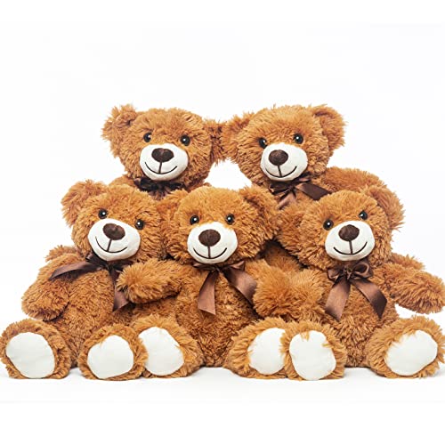 Quaakssi Teddy Bears Bulk 5 Packs Teddy Bear Stuffed Animals Plush Toys Gift for Kid Girlfriend,13.5 Inches Stuffed Bears for Christmas Valentine’s Day Birthday Wedding Party