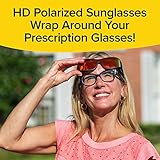 BattleVision Wrap Arounds HD Polarized Sunglasses, AS-SEEN-ON-TV, Fits Over Your Prescription Eyeglasses and Reading, See Clearer, Anti-Glare, Protects Your Eyes by Blocking Blue & UV Rays, Unisex