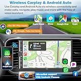 [Upgrade Wireless] Double Din Car Radio with Wireless Apple CarPlay and Android Auto, Bluetooth 5.3 Car Play, Mirror Link, 7" HD Touchscreen, Backup Camera, 4.2-Channel Audio Output, AM/FM Car Stereo