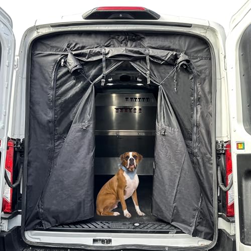 Vanhoxcci Van Bug Screen Fit for Ford Transit 2015-2024 Medium Roof Rear Door Mosquito Net Campervans Flyscreen Mesh, Center Magnetic Closure