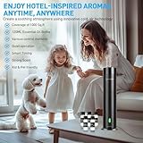 Waterless Scent Diffuser Starter Kit - 1000 Sq Ft Coverage, Hotel Scent Diffuser, Essential Oil Diffuser Large Room, Included 5 Scent Oils, Remote Control, Black, 11.20In