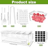 Ice Chilled Condiment Server Caddy, Bar Fruit Caddy with Lid and 5 Removable Compartments, Plastic Storage Food Container Clear Ice Condiment Serving Tray Container for Party, Toppings Bar Container