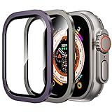 WSKEN for Apple Watch Ultra 2/Ultra Screen Protector 49mm,9H Tempered Glass + Titanium Alloy Frame, [Keep Original] [Touch Sensitive] Lightweight Protective Glass Film for iwatch Ultra 2 Pack,Original