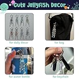 Agromusk Jellyfish Keychain,Cute Y2K Car Keychains for Women Girls Jellyfish Bag Charms Purse Accessories Star Jelly Decor (Dark Blue)