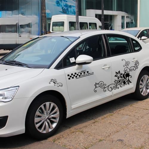 Flowers Pattern Car Sticker Styling Full Body Adhesive Vinyl Decals Accessories for Women, Racing Auto Tuning Supplies