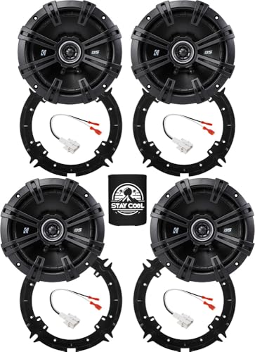 KICKER Speakers 6.5 inch for Hyundai Elantra 2017-2020 Upgrade Kit - 4 Pack of DS Series with Adapters and Harness, Coaxial 6 1/2 Car Audio Front and Rear Door Speaker DSC650, 43DSC6504