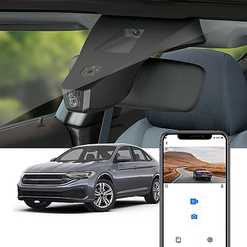 Fitcamx 4K Dash Cam Compatible with VW Jetta 2019-2025 1.4T 1.5T S R-line SE SEL Sport (HD2-68437), Factory OEM Style, 2160P UHD Video, Loop Recording WiFi, Parking Mode, Easy to Install, 64GB Card