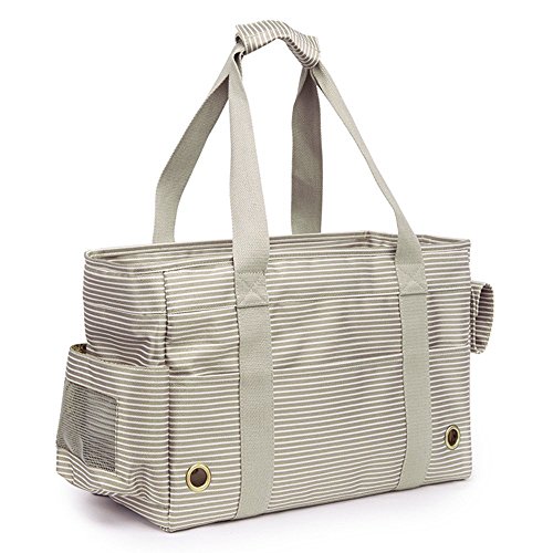 Fashion Pet Dog Carriers Cat Travel Carrying Handbag for Outdoor Travel Walking Hiking (White Stripe)