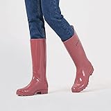 planone Tall rain Boots for Women size 8.5 Hawthorn red and Waterproof Garden Shoes，Anti-Slipping Rainboots for Ladies with Comfortable Insoles，Stylish Light rain Shoes and Outdoor Work Shoes