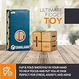 BUNMO Infinity Cube Fidget Toy - Stimulating & Engaging Fidget Toy - Teen Boy Toys - Fidgets for Adults - Travel Toys - Gifts for Teenage Boys - 10 Year Old Boy Gift Ideas - 1 Pack Beech Wood