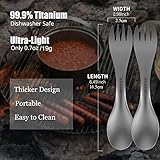 OUTXE Titanium 2 in 1 Fork and Spoon Combo 2-Pack Ultra Lightweight Camping Utensil, Eco-Friendly Spork for Backpacking, Hiking, Outdoors