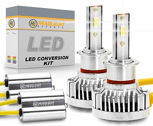 Headlight Experts H3 LED KIT Plug and Play 6000K 22,000 Lumens w/Canbus Built-In Error Free (Pack of 2) Fog Light