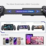 abxylute S9 Full-Size Gaming Phone Controller for iPhone 15/16, iPad 6/7 and Android Phone Tablet, Bluetooth and Type-C Mobile Gamepad with App, for Roblox, Genshin Impact, Call of Duty, Hall Joystick &Trigger, Handheld-Quality Black