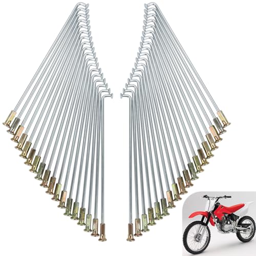 Motoparty Rear Wheel Spoke for Honda XR100R CRF100F Replacement for OEM 97228-42138-K0 97658-42137-K0 16"Spokes for Motorcycles (36pcs Spokes + Nuts Set)