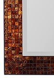 Lulu Decor, Decorative Handmade Amber Rectangle Mosaic Beveled Wall Mirror, Frame Measures 31" x 23.5", Beveled Mirror Measures 24" x 15.5" Perfect for Housewarming Gift. (LP307)