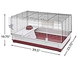 MidWest Homes for Pets 158 Wabbitat Deluxe Rabbit Home, Rabbit Cage, 39.5 L x 23.75 W x 19.75 H Inch, Maroon/White