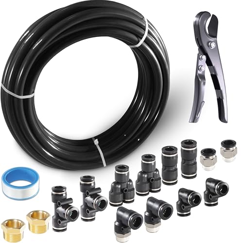 MSAEIQUN Pneumatic Tubing Black Polyurethane PU Air Hose Pipe Tube Kit 16mm OD 12mm ID 10 Meter 32.8ft for Air Line or Fluid Transfer (16mm x 10M)