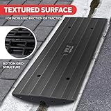 Pyle Car Vehicle Curbside Driveway Ramp - 4ft Heavy Duty Rubber Threshold Bridge Tracks Curb Ramps, 2 Pieces Set (for Car, Truck, Scooter, Bike, Motorcycle, Wheelchair Mobility), Black