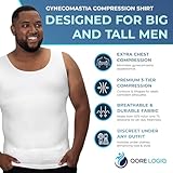 QORE LOGIQ Gynecomastia Compression Shirts for Men - Sleeveless Slimming Undershirts Tummy Control and Body Shaper Tank Top White XL