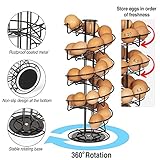 WOODLAND ACRES Rotating Spiral Egg Dispensing Rack, Egg Skelter, Countertop egg storage & display. INCLUDES Matching Egg Collecting Basket