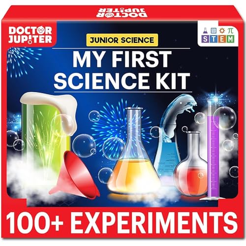 Doctor Jupiter My First Science Kit for Kids Ages 4-5-6-7-8| Birthday Gift Ideas for 4-8-12 Year Old Boys & Girls| Toy Stem Kit with 100+ Experiments| Learning & Educational, Summer Activities