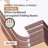 AVIDITI White Shipping Boxes 12"L x 12"W x 10"H (25 Pack) Small Medium Mailing Box for Small Business Packaging, Mailers, Gifts & Storage