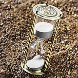 Vintage Sand Timer 1 Minute Hourglass,5.1 Inch Mini Sand Clock,Antique Brass Sand Watch 1 Min, Antiguo Reloj De Arena 1 Minuto,Metal Unique Glass Sandglass for Gift Game Kitchen Home Office Decoration