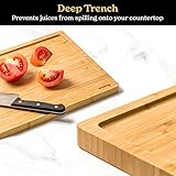 SMIRLY Wooden Cutting Boards For Kitchen Meal Prep & Serving - Bamboo Cutting Board Set with Holder, Charcuterie & Chopping Board, Wooden Cutting Board Set, Kitchen Gadgets