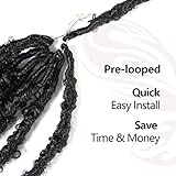 NISEYO NU 8 Packs Long Pre-looped Butterfly Locs Crochet Hair 24 Inch Light Weight & Soft Distressed Locs,1B(Natural Black)