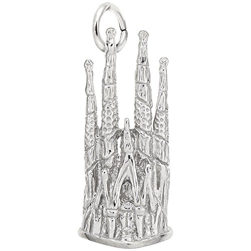 Barcelona Cathedral Charm in Sterling Silver, Charms for Bracelets and Necklaces