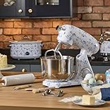 Laura Ashley 6.3 Quarts Electric Stand Mixer with Attachments - 800W Easy to use Countertop Kitchen Mixer with Bowl - Cake, Dough Mixer Machine with Dough Hook, Beater, Egg Whisk & Handy Splash Cover