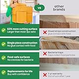 Greener Chef Organic Bamboo Cutting Board Set of 3 – No Glue Design, 62% More Cutting Area, Lifetime Replacements, Family-Friendly Wooden Boards for Kitchen, Meat, Vegetables, and Cheese