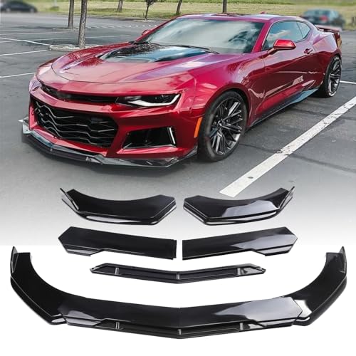 DEERMOTO Universal Front Lip for Car,4 PCS Kit Front Bumper Lip Spoiler Adjustable Diffuser Protector Wide Body Kit Compatible with Civic Chevy Camaro Dodge