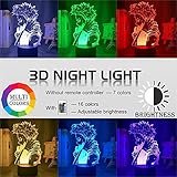 3D LED Illusion Lamp Hitoshi SHINSO Anime Night Lights 16 Color Conversion Boku no Hero Academia Kids Night Lights for Bedroom Decoration ,Christmas Gift