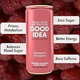 GOOD IDEA - Functional Sparkling Water - 3 Flavors - Primes Metabolism, Balances Blood Sugar - Caffeine Free, Vegan, Keto Friendly, Non GMO, Gluten Free, Kosher - Variety Pack Bundle - 12oz - 18 Cans