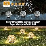 JKIMK Solar Globe Lights Outdoor Waterproof-Solar Balls for Garden-Cracked Glass Ball Solar Lights Outdoor-Solar Orbs for Outside-Outdoor Decorations for Patio and Yard Lawn Backyard Decor