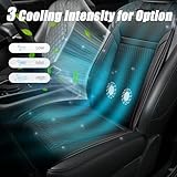 LGNORA Warm and Cooling Car Front Seat Covers,16Fans Cooling Seat Covers for Car,Summer Massage Ventilated Cushion.Suitable for 12V Cars and Suvs (BLACK-1PCS)